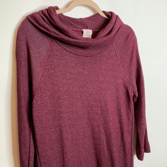 Michael Stars Burgundy Cowl Neck Sweater Dress - Picture 5 of 7